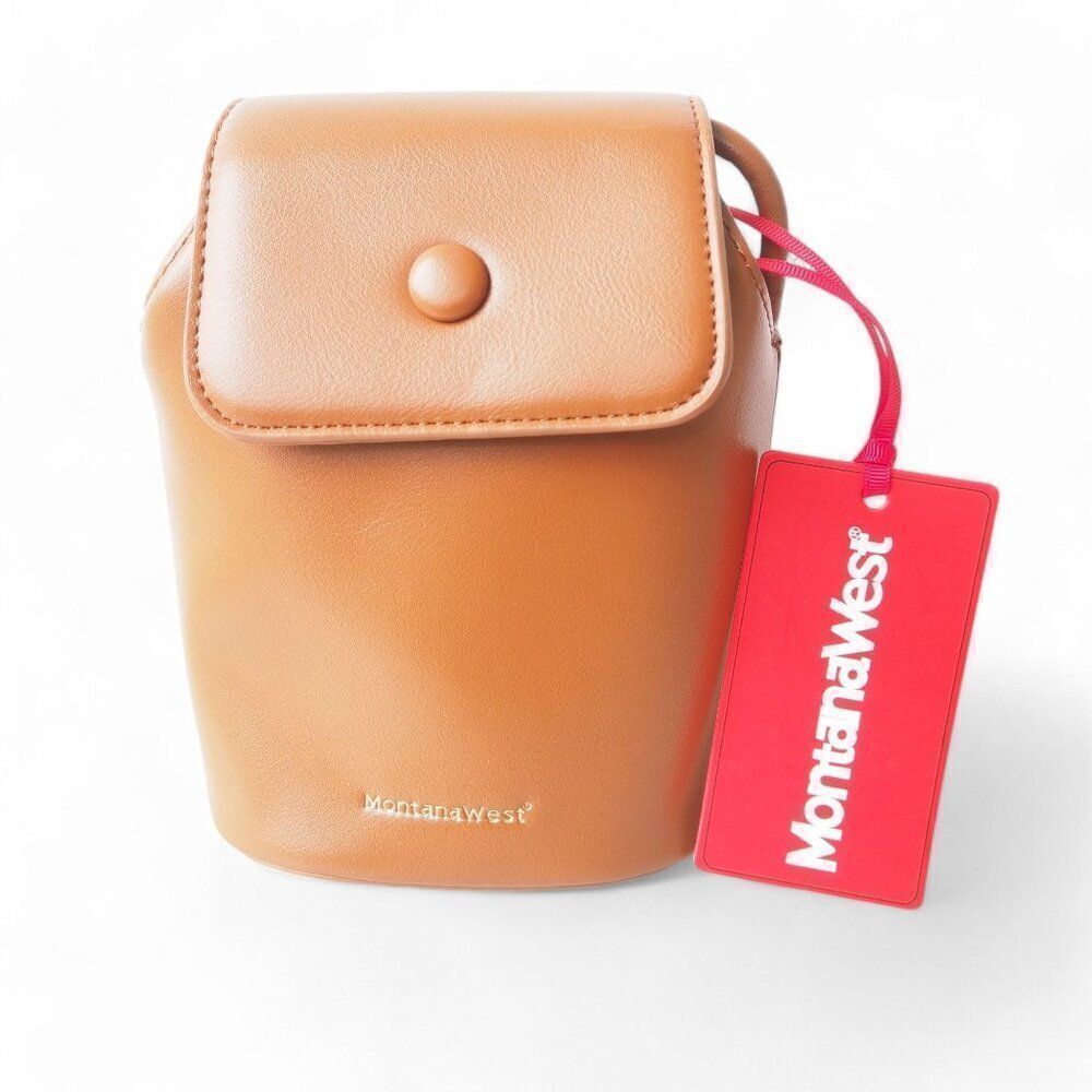 Montana West Small Crossbody Vegan Leather Bag Purse Brown‎ OS